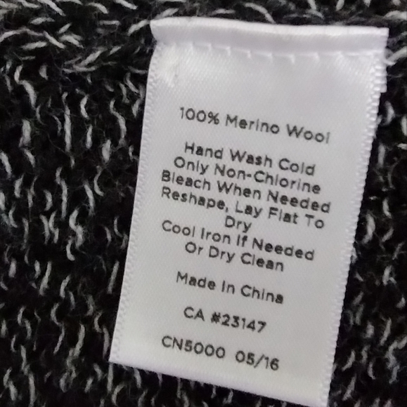 TALBOTS Merino Blazer Cardigan  Medium Pure Merino Wool Black Knit - Picture 3 of 7